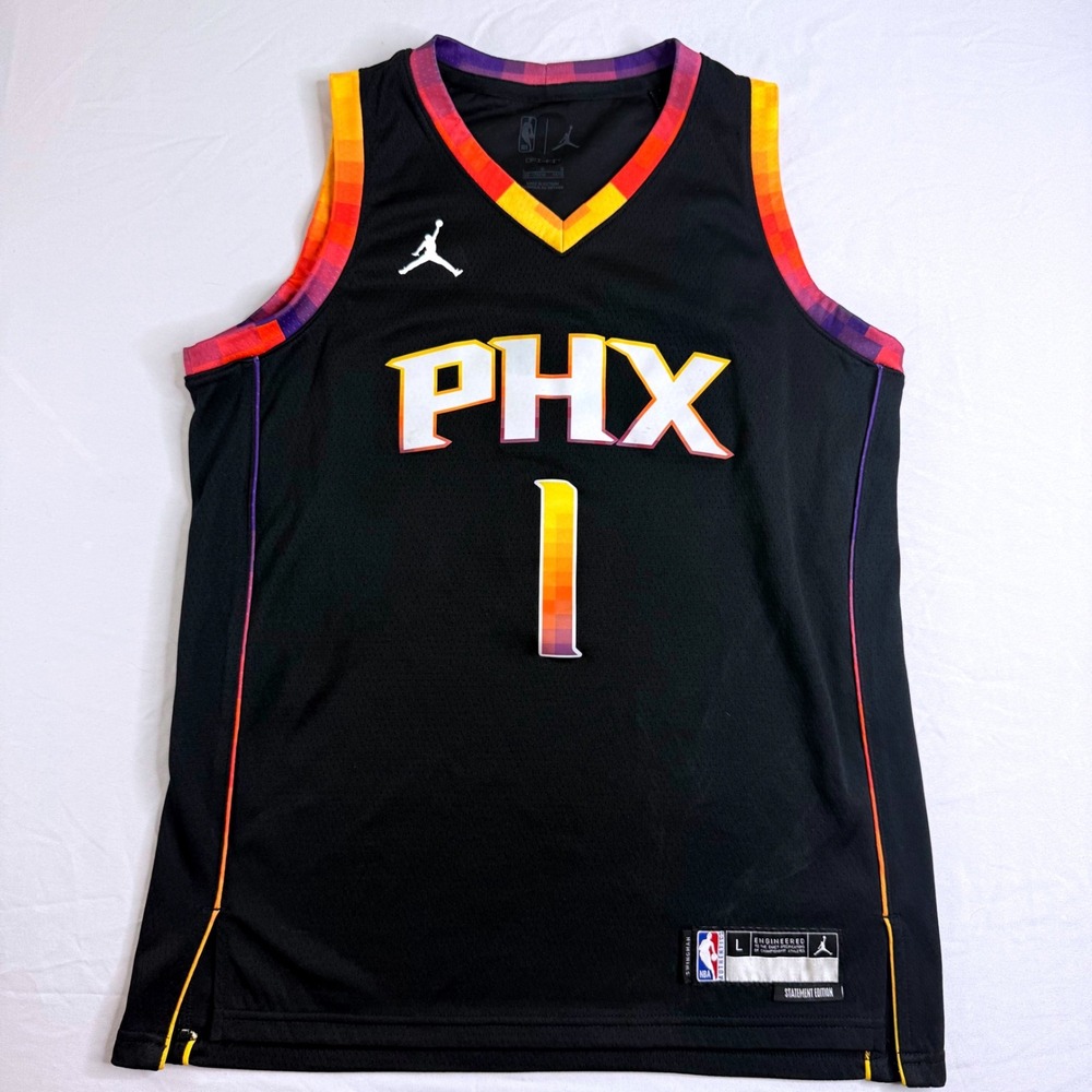 Jordan Phoenix Suns Devin Booker 1 Statement Edition Jersey Black Youth L 14/16